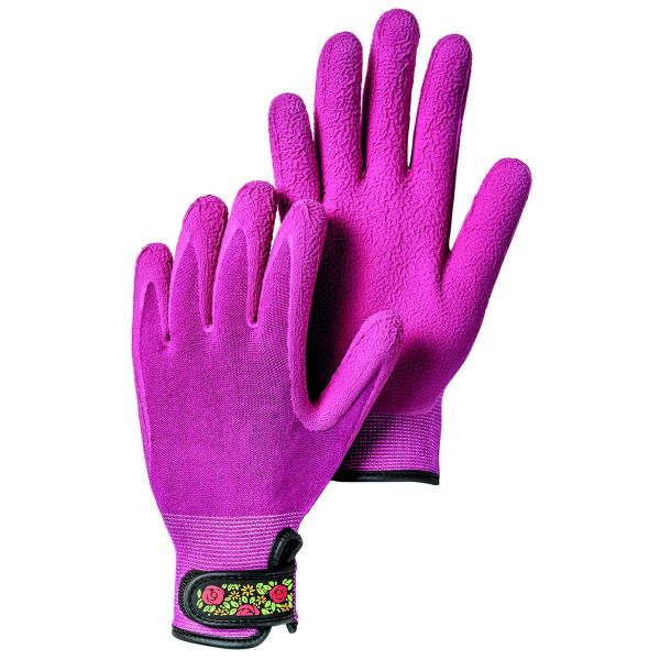 Hestra Fuchsia Garden Bamboo Foam Latex Dip Gloves