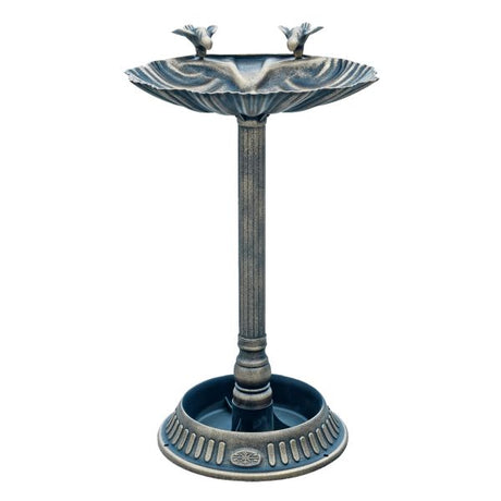 Bronze Colored Bird Bath with Flower Planter Base