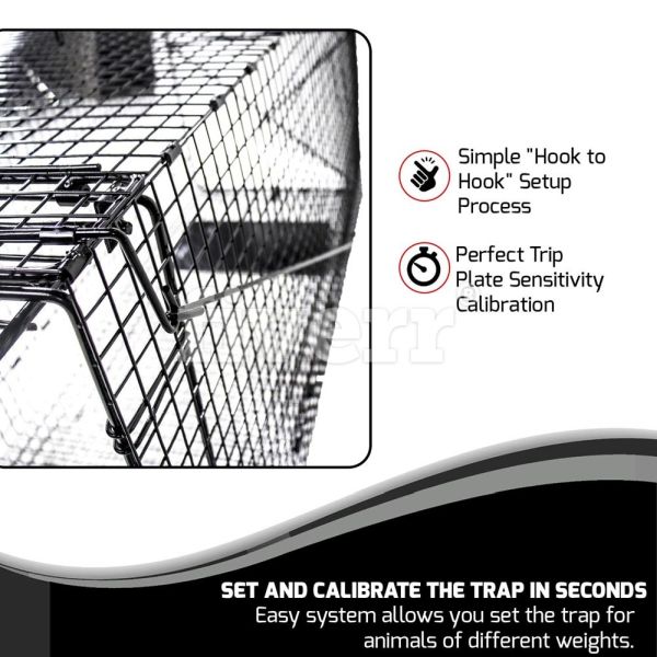 Humane Way Foldable Metal Animal Trap 50 Inch x 20 Inch x 26 Inch