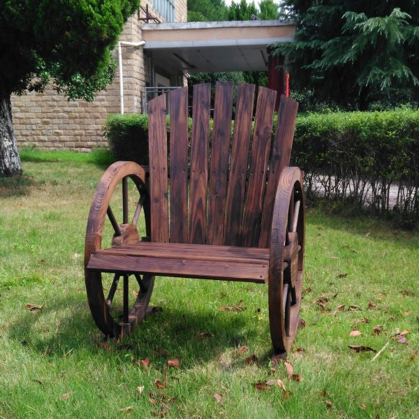 Wagon Wheel Wood Patio Chair