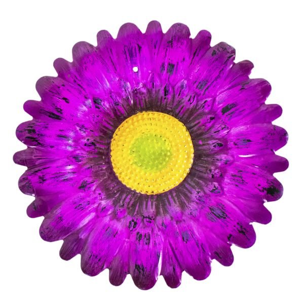 Colorful Purple Flower 24 Inch Metal Bird Bath - Nature Hills Nursery - Garden Center Item - 