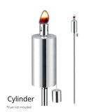 Cylinder Garden Torch 2 Pack - Nature Hills Nursery - Stainless Steel - 