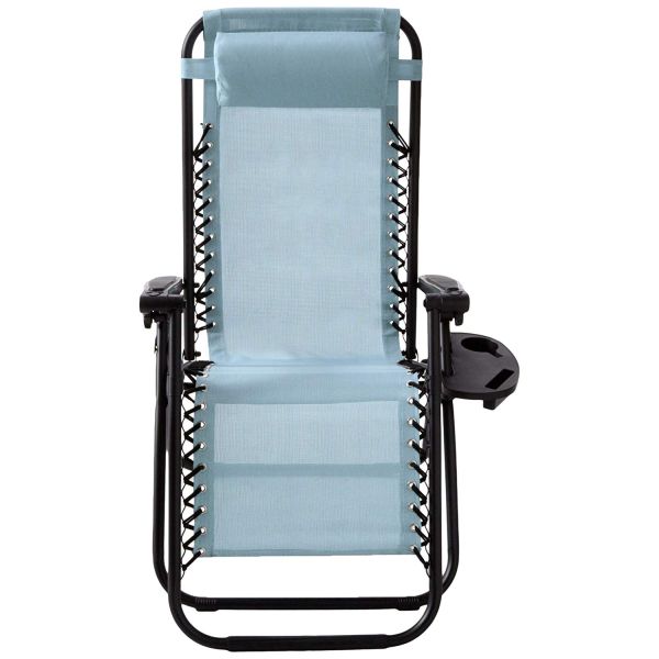 Anti-Gravity Light Blue Patio Chair With Removable Cupholder