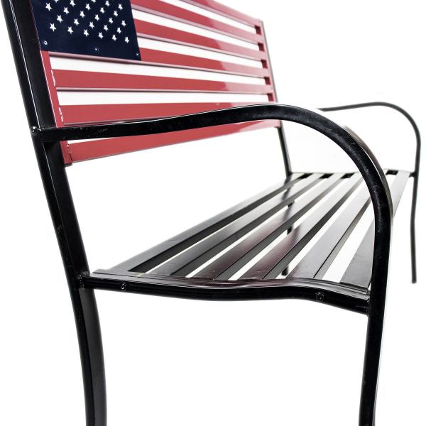 American Flag Outdoor Garden Bench