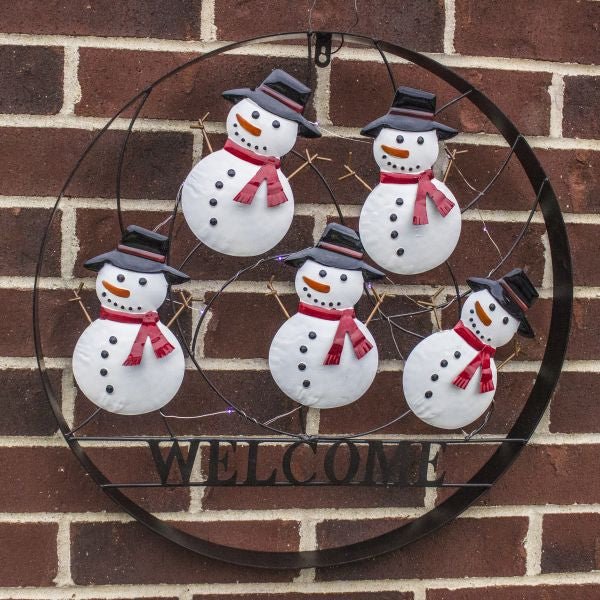 Dancing Snowman Outdoor Holiday Welcome Wheel - Nature Hills Nursery - Garden Center Item - 