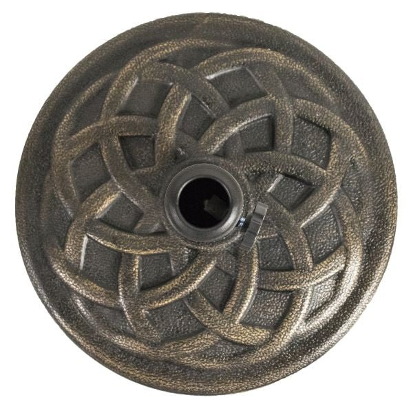 Decorative Bronze Colored Umbrella Base With Decorative Ring Design - Nature Hills Nursery - Garden Center Item - 