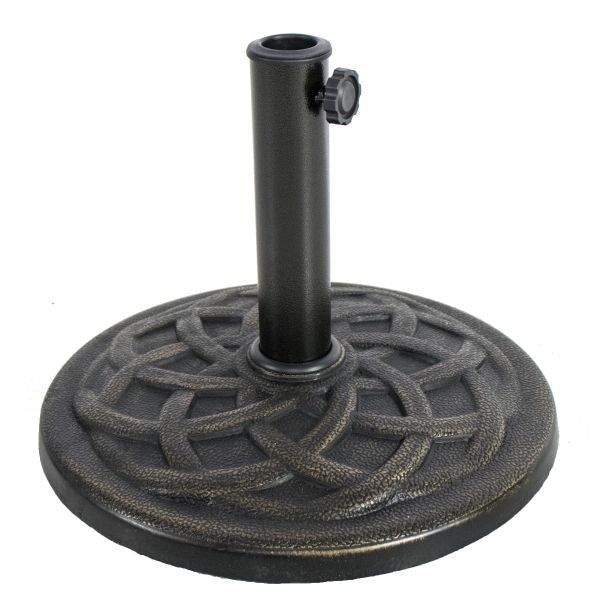 Decorative Bronze Colored Umbrella Base With Decorative Ring Design - Nature Hills Nursery - Garden Center Item - 