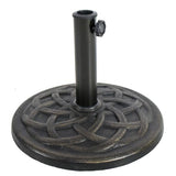 Decorative Bronze Colored Umbrella Base With Decorative Ring Design - Nature Hills Nursery - Garden Center Item - 