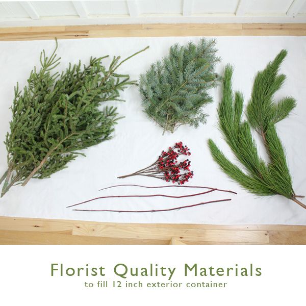 DoorScapes Winter Greenery Kit - Nature Hills Nursery - Standard Kit - Fits 12" Planter - 
