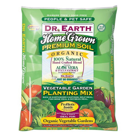 Dr. Earth Home Grown Premium Organic Vegetable Garden Planting Mix - Nature Hills Nursery - 1.5 cubic ft Bag - 