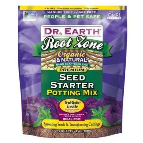 Dr. Earth Root Zone Organic & Natural Seed Starter Potting Mix - Nature Hills Nursery - 4 qt Bag - 
