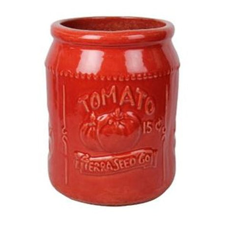 Vintage Pottery Red 11 Inch Tomato Seed Packet Planter