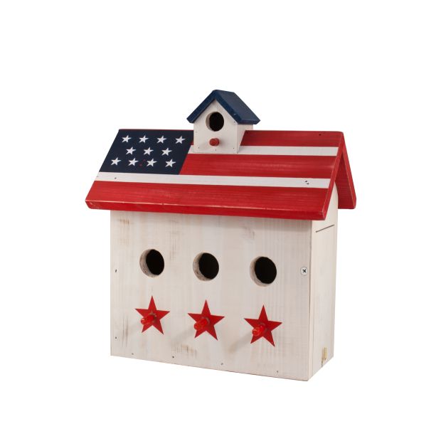 Woodlink Patriotic Red White & Blue 3-Port Wren House