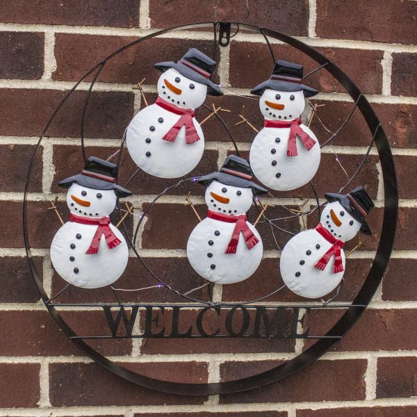 Dancing Snowman Outdoor Holiday Welcome Wheel