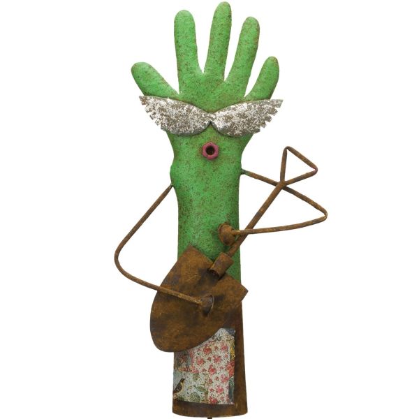 Green Rocker Glove Garden Stake