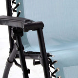 Anti-Gravity Light Blue Patio Chair With Removable Cupholder