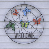 Butterfly Outdoor Welcome Wheel Art