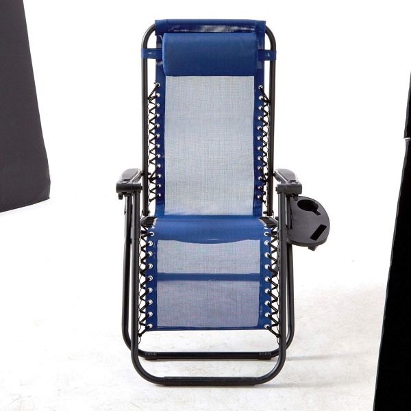 Anti-Gravity Navy Patio Chair With Removable Cupholder