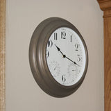 Weather Monitoring Indoor / Outdoor Bronze Colored 24 Inch Wall Clock