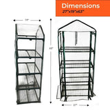 Mini Greenhouse 4-Tier Growing Rack with Carry Bag