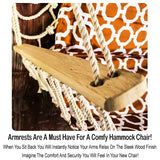 Hanging Hammock Chair With Pillow Orange With White Rings