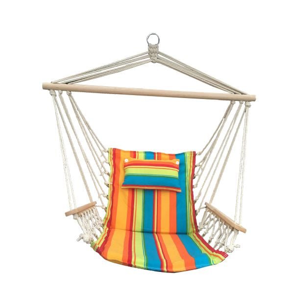 Hanging Hammock Chair With Pillow Multi - Colored Pattern - Nature Hills Nursery - Garden Center Item - 