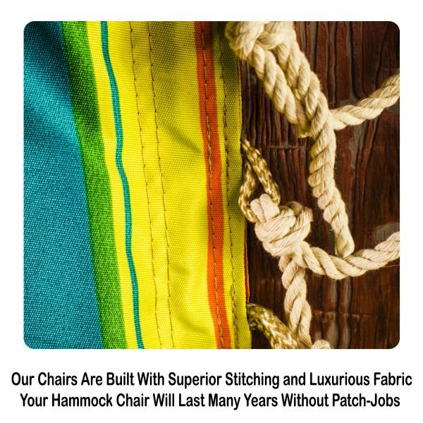 Hanging Hammock Chair With Pillow Multi - Colored Pattern - Nature Hills Nursery - Garden Center Item - 