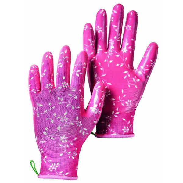 Hestra Fuchsia Garden Dip Nitrile Dip Gloves - Nature Hills Nursery - Small - 