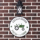 Locally Grown Green Tractor Metal Wall Sign - Nature Hills Nursery - Garden Center Item - 