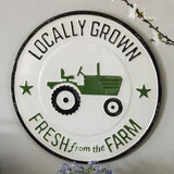 Locally Grown Green Tractor Metal Wall Sign - Nature Hills Nursery - Garden Center Item - 