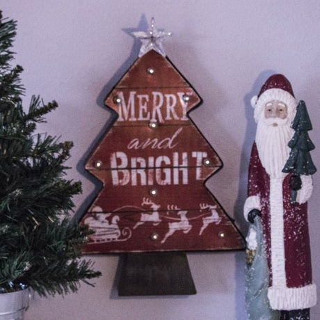 Merry and Bright Hanging Holiday Wall Sign - Nature Hills Nursery - Garden Center Item - 