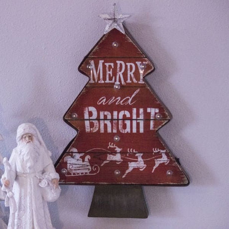 Merry and Bright Hanging Holiday Wall Sign - Nature Hills Nursery - Garden Center Item - 
