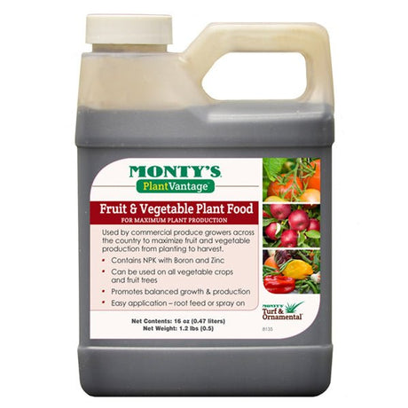 Monty's PlantVantage Fruit and Vegetable Plant Food 4 - 5 - 2 - Nature Hills Nursery - 16 oz - 