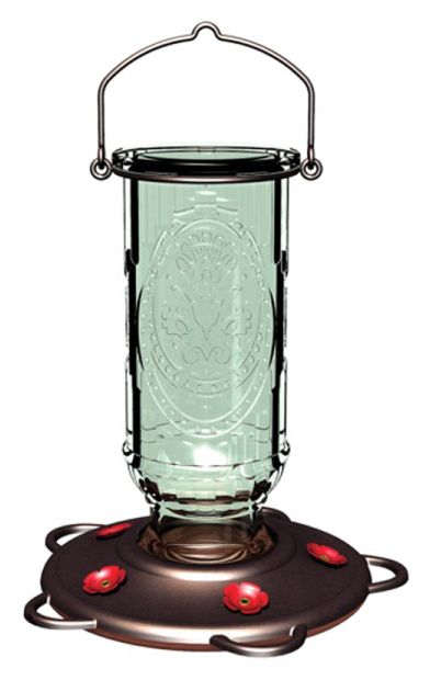 More Birds Vintage Glass Bottle Hummingbird Feeder Green - Nature Hills Nursery - Garden Center Item - 