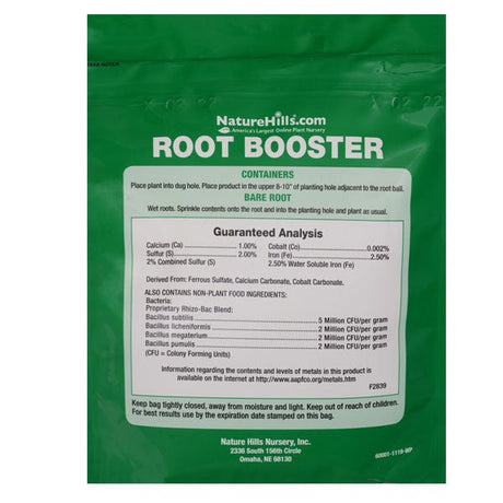 Detail view of Nature Hills Root Booster (Root Booster Packets) showing plant structure and foliage.