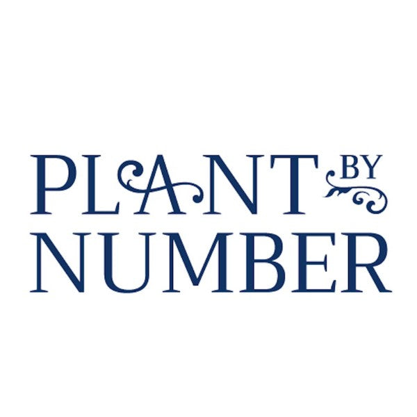 Plant by Number logo in dark navy blue serif font on a white background.