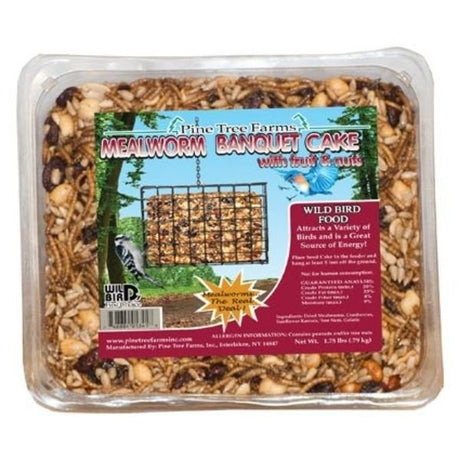 Pine Tree Farms Mealworm Banquet Large Seed Cake 1.75 lb - Nature Hills Nursery - Garden Center Item - 