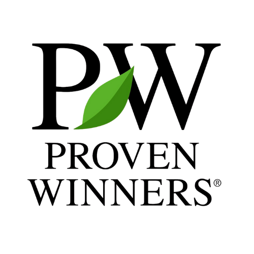 Proven Winners logo featuring bold PW letters and a green leaf emblem above the brand name.