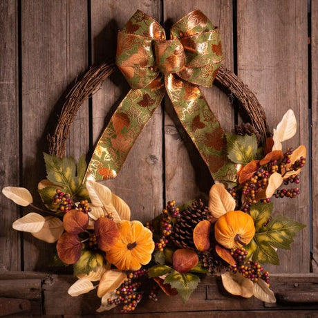 Pumpkin Thyme Autumn Wreath - Nature Hills Nursery - 22 Inch - 