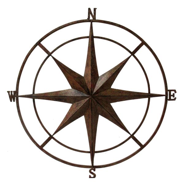 Rustic Outdoor Wall Compass Brown - Nature Hills Nursery - Garden Center Item - 