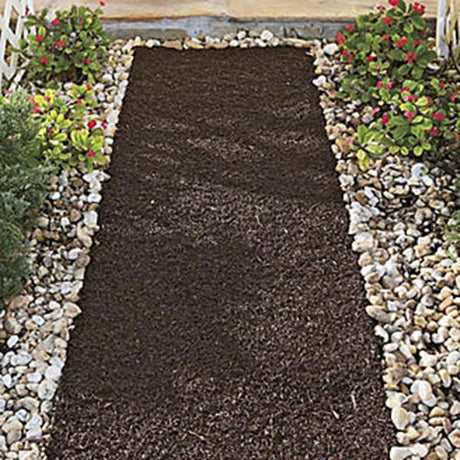 Six Foot Recycled Rubber Reversible Landscaping Mulch Pathway Mat - Nature Hills Nursery - Garden Center Item - 