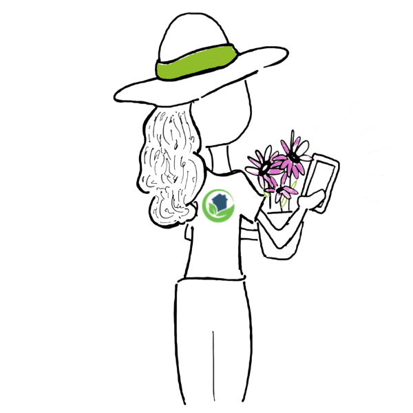 Girl holding a plant