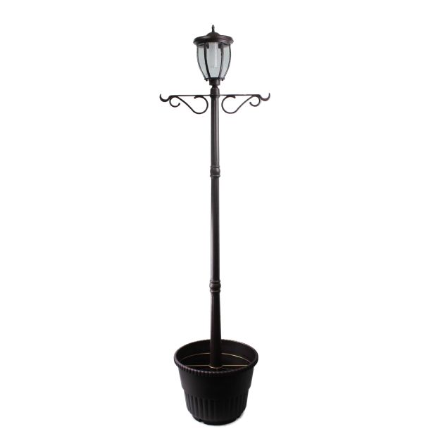 Sun - Ray Kenwick Bronze Solar Lamp Post And Planter - Nature Hills Nursery - Garden Center Item - 