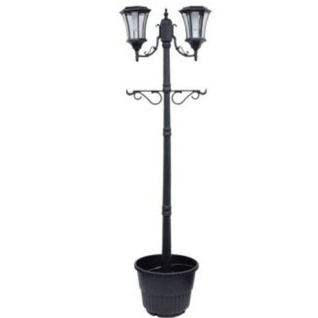 Sun - Ray Martens Black Solar Lamp Post And Planter - Nature Hills Nursery - Garden Center Item - 