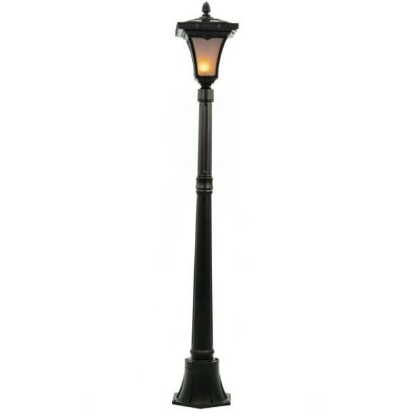 Sun - Ray Vittoria Black Flaming Solar Lamp Post - Nature Hills Nursery - Garden Center Item - 