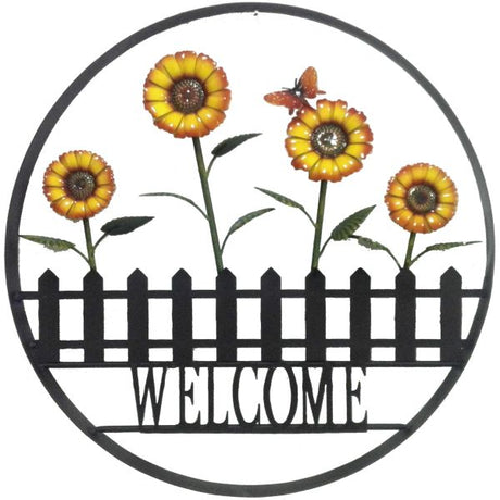 Sunflower Outdoor Welcome Wheel Art - Nature Hills Nursery - Garden Center Item - 