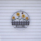 Sunflower Outdoor Welcome Wheel Art - Nature Hills Nursery - Garden Center Item - 