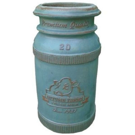 Vintage Pottery Blue 11 Inch Dairy Churn Planter - Nature Hills Nursery - Garden Center Item - 