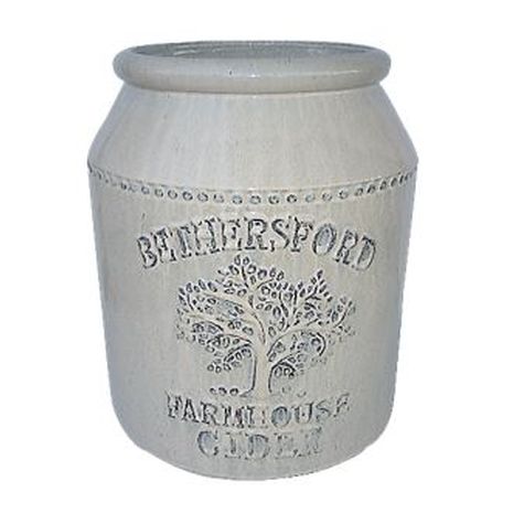 Vintage Pottery Cream 11 Inch Cider Jar Planter - Nature Hills Nursery - Garden Center Item - 