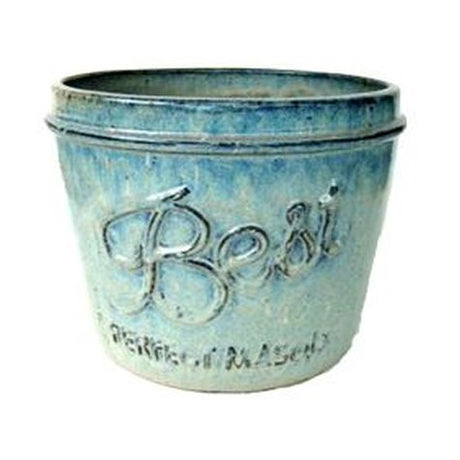 Vintage Pottery Cream 11 Inch Low Mason Jar - Nature Hills Nursery - Garden Center Item - 